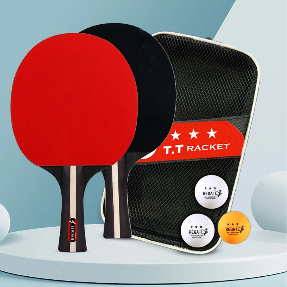 Description Picture 6 of itemTable Tennis Racket 2 Rackets & 3 Balls Ping Pong Paddles Set Professional 2 Player Ping Pong Set for Beginners Training Game