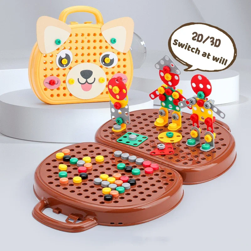 Kids repair toys plastic construction toys kids construction toys kids pretend play set children's electric drill screw toolbox game boy toys 4-year-old 6-year-old Montessori puzzle children pretend to play toy gifts