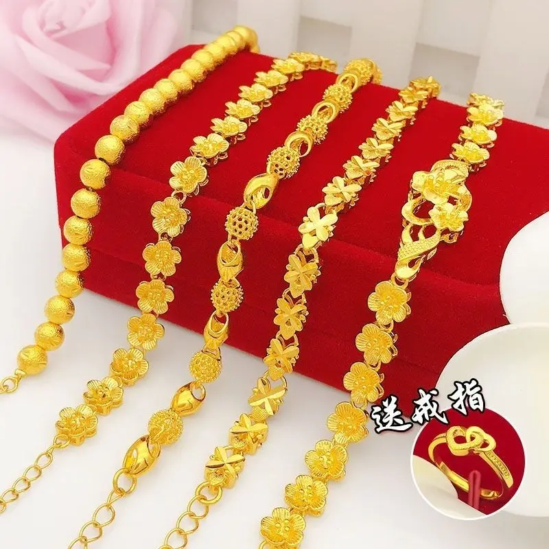 

Vietnamese And Jewelry Won't Fade For A Long Time. Simulation Of Thai Gold Plated Bracelet That Can Be Washed With Water