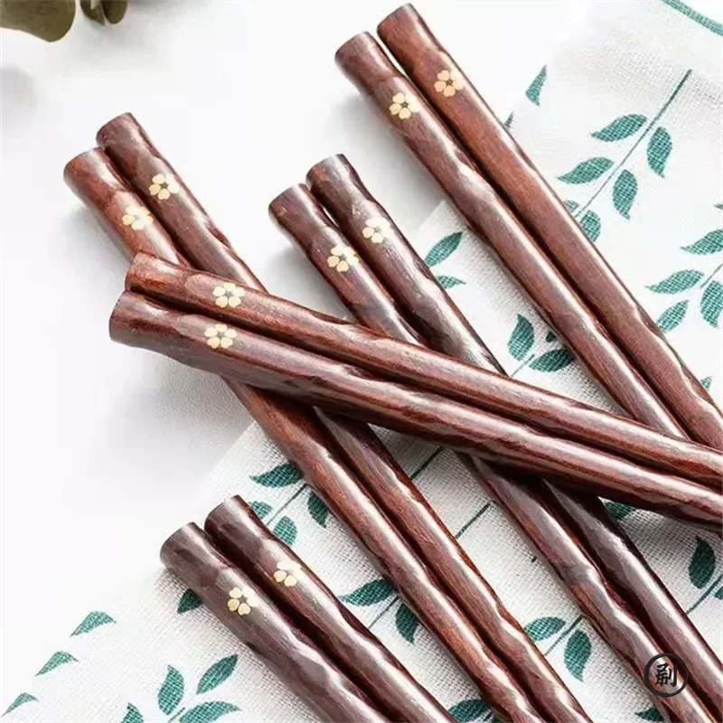 5 Pairs Japanese Sushi Chopsticks Natural Wooden Reusable Korean Chinese Food Chop Sticks Set
