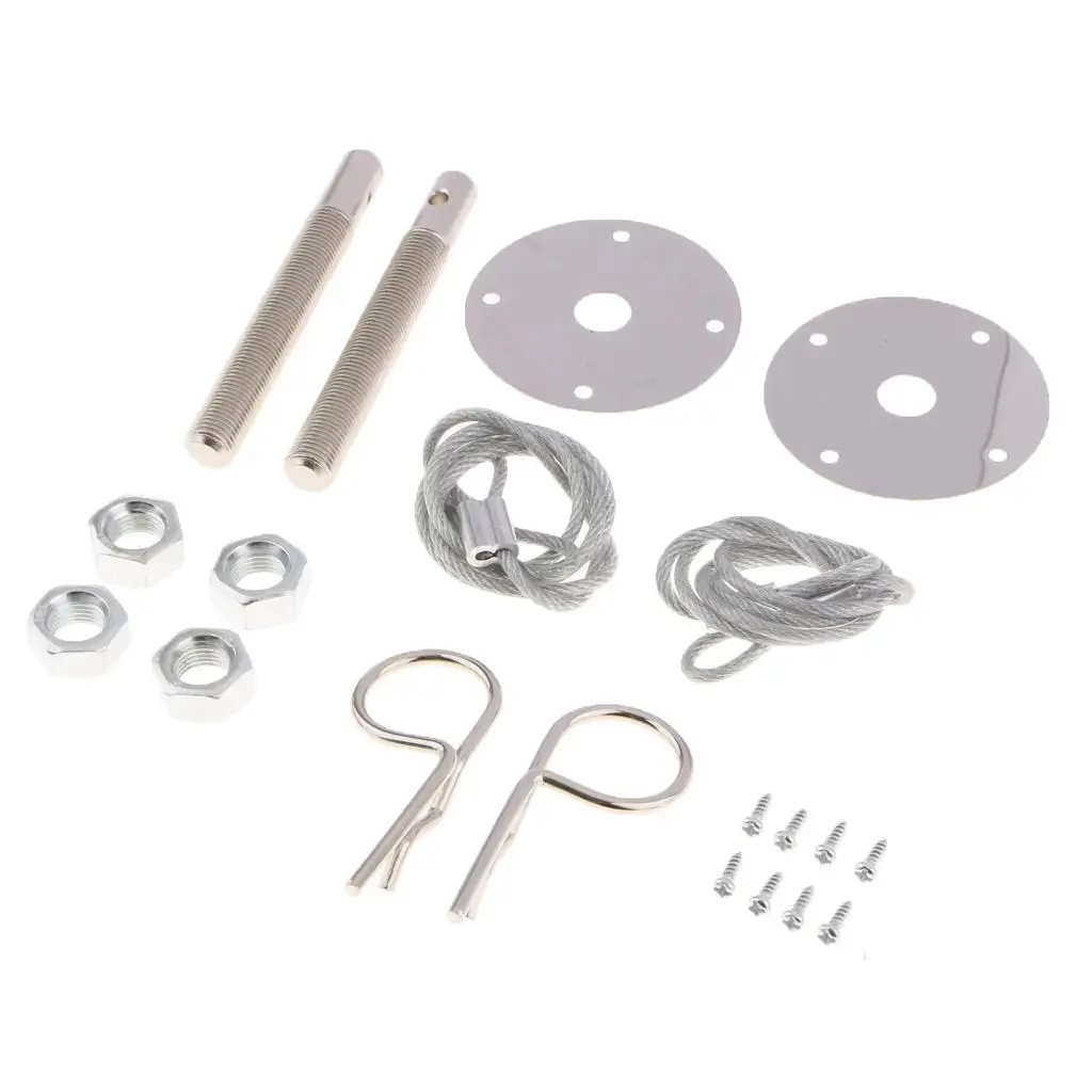 Hood pins lock 2PCs universal aluminum alloy car vehicle racing hood pin lock latches lock appearance kit
