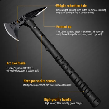 ABS Handle Tactical Axe Outdoor Camping Survival Axe Chopping Trees Self-defense Multi-function Rescue High-end Axe 4