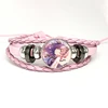 Project SEKAI Anime Momoi Airi MORE MORE JUMP! Pink Leather Bracelet Glass Cabochon Button Multilayer Bangles Wristband Gift 5