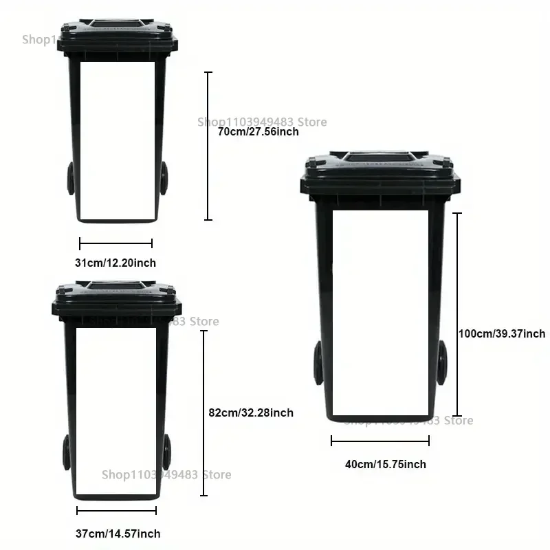 Flowering Plant Trash Can Mural Self-adhesive Waterproof Stickers for Recycling Wheelie Bin