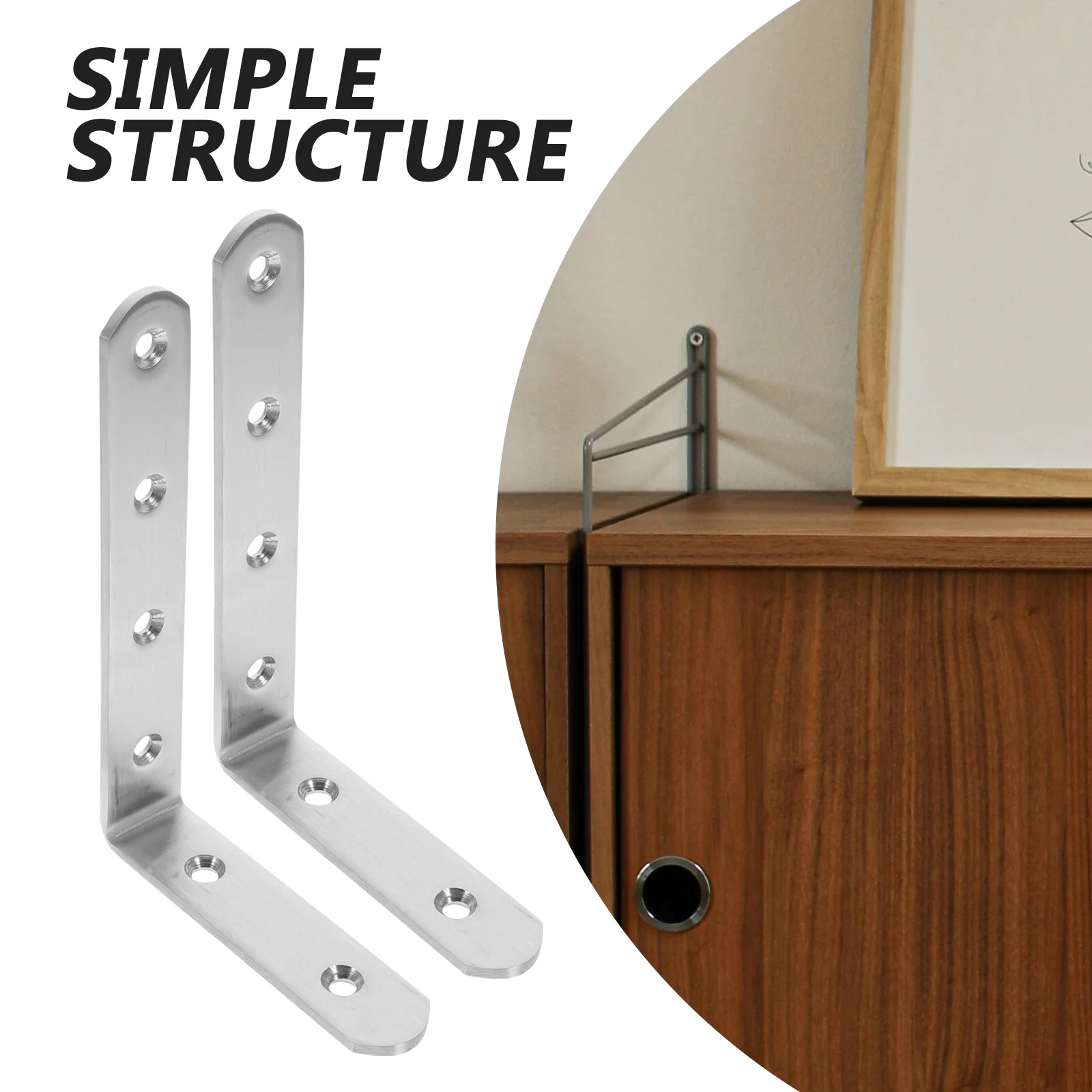 2 Pcs Chain Anti-tip Kit Baby Proofing Furniture Anchor Secure to Wall Angle Brackets for