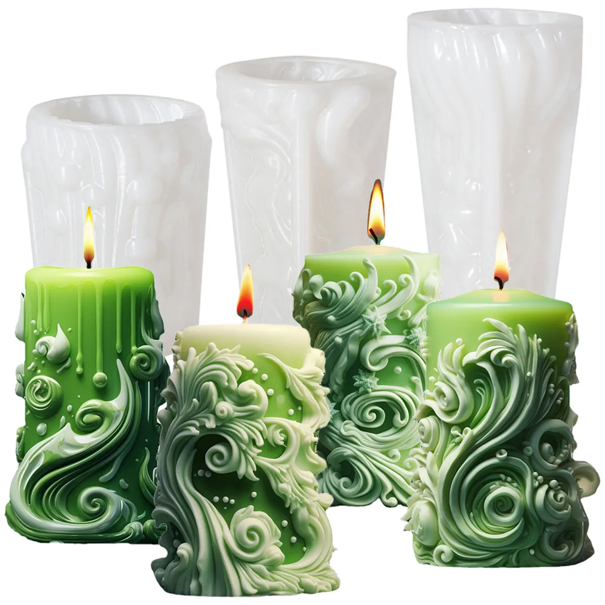 Snowflake Carved Silicone Candle Mold