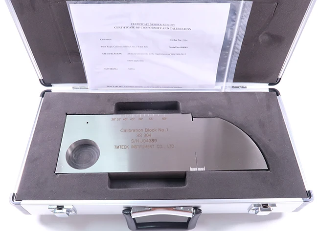 304 stainless steel V1 type Ultrasonic Calibration Test Block MM Version IIW-Type ISO2400-2012 with Straight groove 3mm hole