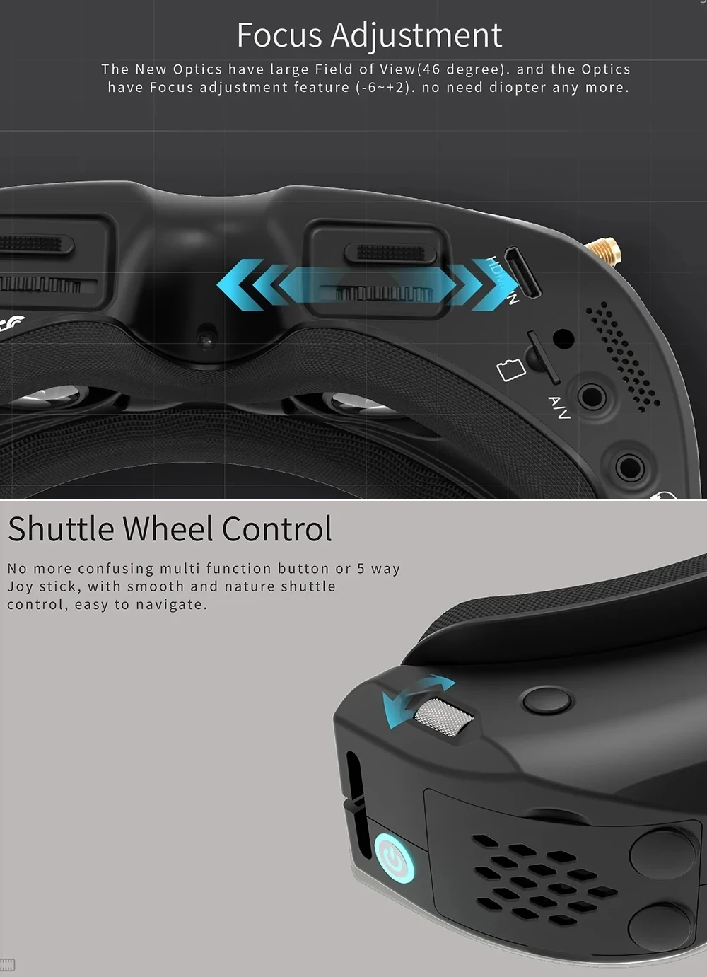 Description Picture 4 of itemSKYZONE SKY04O Pro FPV Goggles OLED 5.8Ghz 48CH Fusion Dual Receiver Analog Image Transmission For RC FPV Drone SKY04O Pro