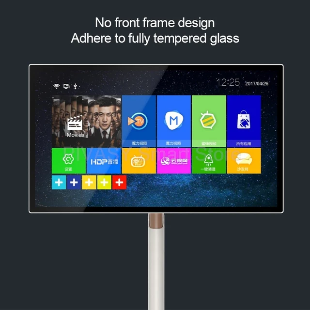Televisione portatile intelligente mobile da 27 pollici Touch screen Android Batteria incorporata con supporto mobile TV LED per sala da gioco dal vivo 4
