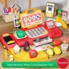 36-63pcs Pretend Play Calculator Cash Register Toy Supermarket Shop Cashier Registers with Scanner Shopping Toys Gifts for Kids 1