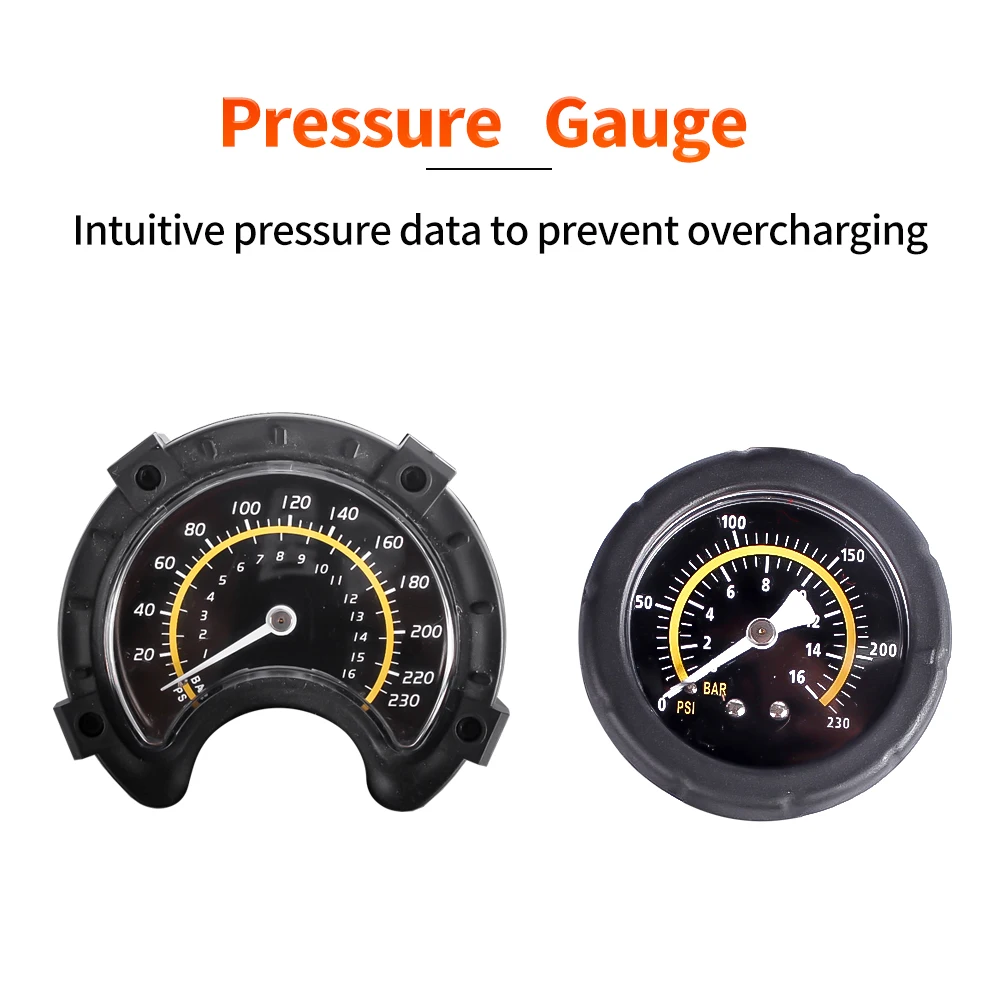 ROCKBAO Bicycle Pump 230PSI High Pressure Motorcycle Pump Bike Parts Road Tire Air Pump Schrader Presta Valve Electric Bike Pump