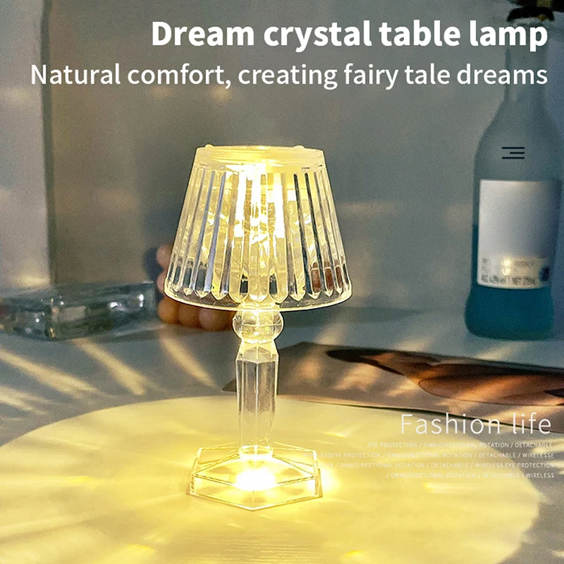 

1Pc LED Mini Crystal Desk Lamp Projetor Acrylic Diamond Table Lamp LED Night Lights Bedside Lighting Light Bedroom Decorations