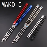 Mako V5 Bottle Balisong Trainer 7075 Alumimum Handle with Bushing Structure Butterfly Training Knife for Self-Defense 1