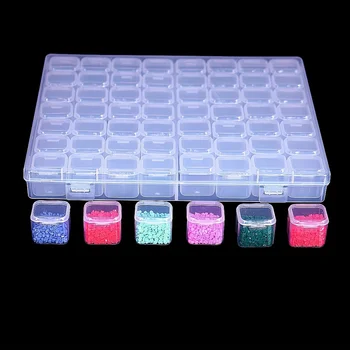 1 Set Of 28/56 Grids, DIY Diamond Painting Tool, Jewelry Nail Loose Bead Organizer, Independent Rice Bead Storage Container, Mul 1