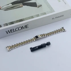 Elegant Stainless Steel Watch Strap - Premium Metal Bracelet Strap - Xiaomi Mi Band 8 (Silver Glod)