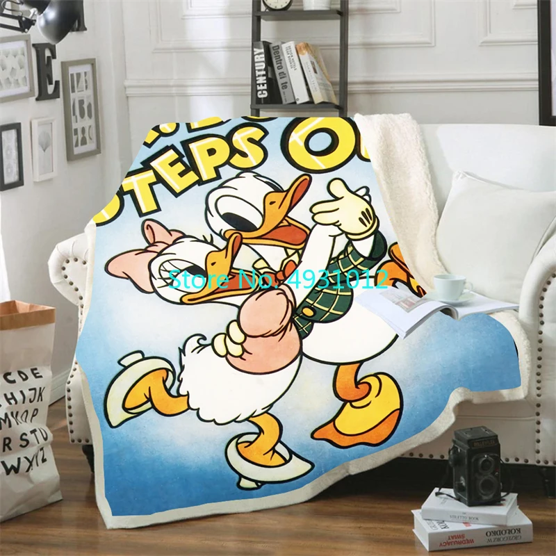 

Black Donald Duck Fleece Blanket 70x100cm Soft 3D Flannel Lamb Sherpa Blankets Baby Kids Gift Throw Sofa Bedroom