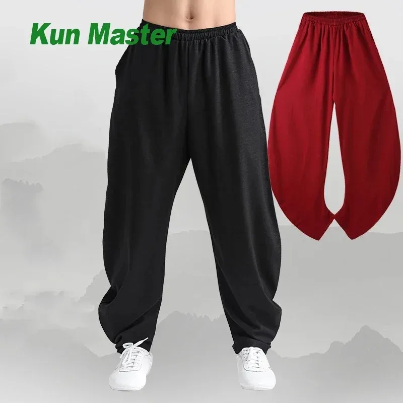 Tai Chi Pants Kung Fu Martial Art Pants Mens Drawstring Hippie Pants Elastic Waist Novelty Pant women Trousers Lounge Pant