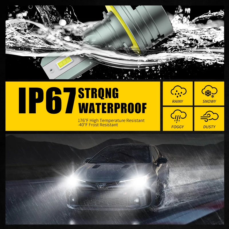 2 Pcs H11B LED Headlight Bulb 6000K Super Bright CSP 1:1 Mini Dedign With Fan Wireless Plug And Play 12V For Kia H8B H9B led car lights led lights led bulbs led headlights led car headlights car headlamps hid headlight bulbs