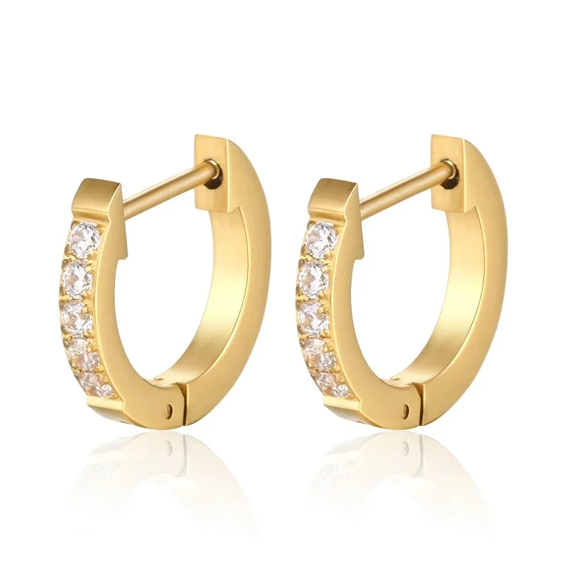 

Серьги-кольца женские с фианитами, 14 к