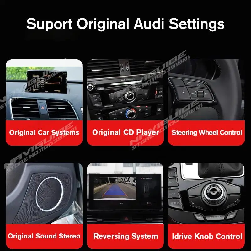 NAVIGUIDE 8.8 Car Carplay Radio Stereo For Audi Q5 2009-2016 Left