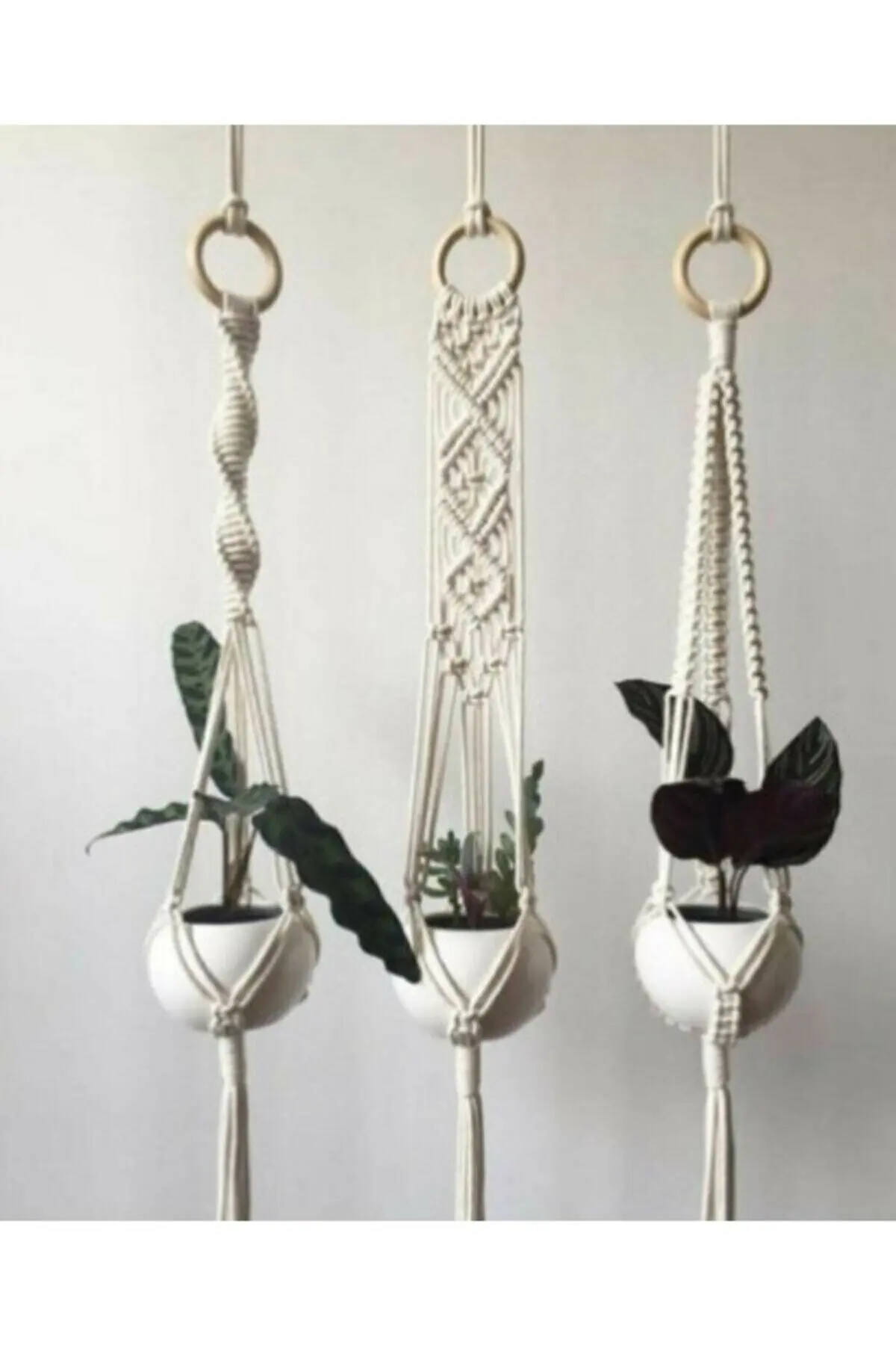 Donna Riutilizzare Preneur Artigianale Decorativo Macrame Wall Art Flower Rack String Hanging Basket Vaso Di Fiori Consegna Veloce
