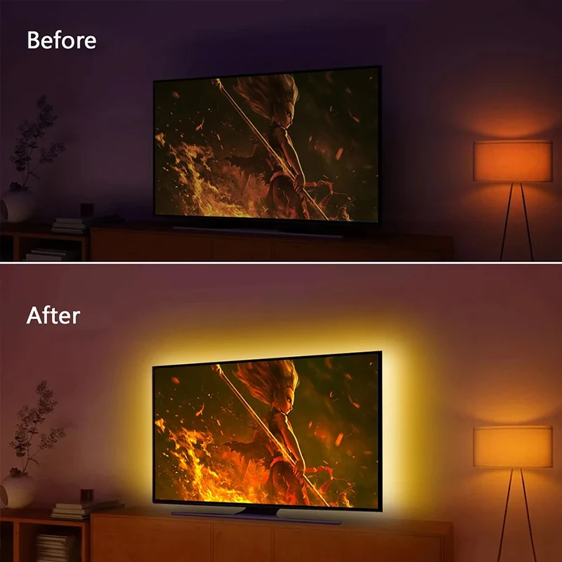 شريط اضاءة ليد USB للتلفاز والديكور المنزلي