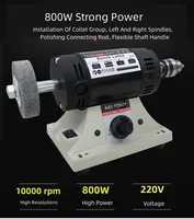 220V 800W High-Power Bench Grinder Electric Eoodworking Jade Carving Polishing machine Grinder 0.3-4mm Flexible Shaft Handle 2