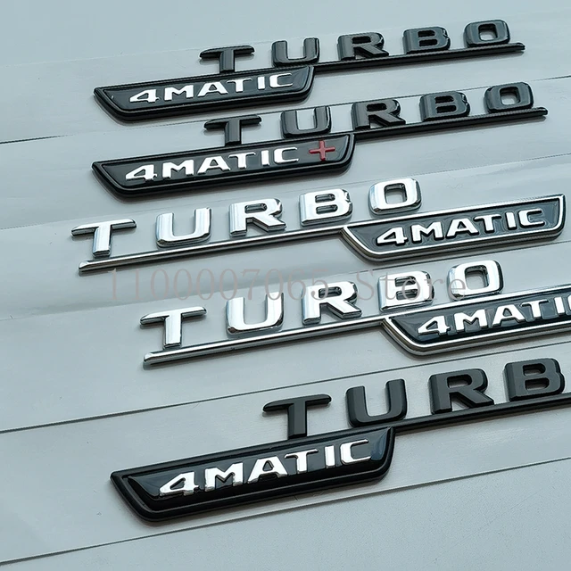 3d Abs Schwarz Turbo AMG Logo Turbo 4matic Emblem Auto Kotflügel Abzeichen  Für Mercedes Cla 45 X156 A45 Turbo Amg Aufkleber Zubehör