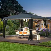10x12 Gazebo with Mosquito Netting Sturdy Metal Outdoor Patio Gazebo[Heavy Duty Frame] Gazebos Canopy Tent with Dual Air Roof 1