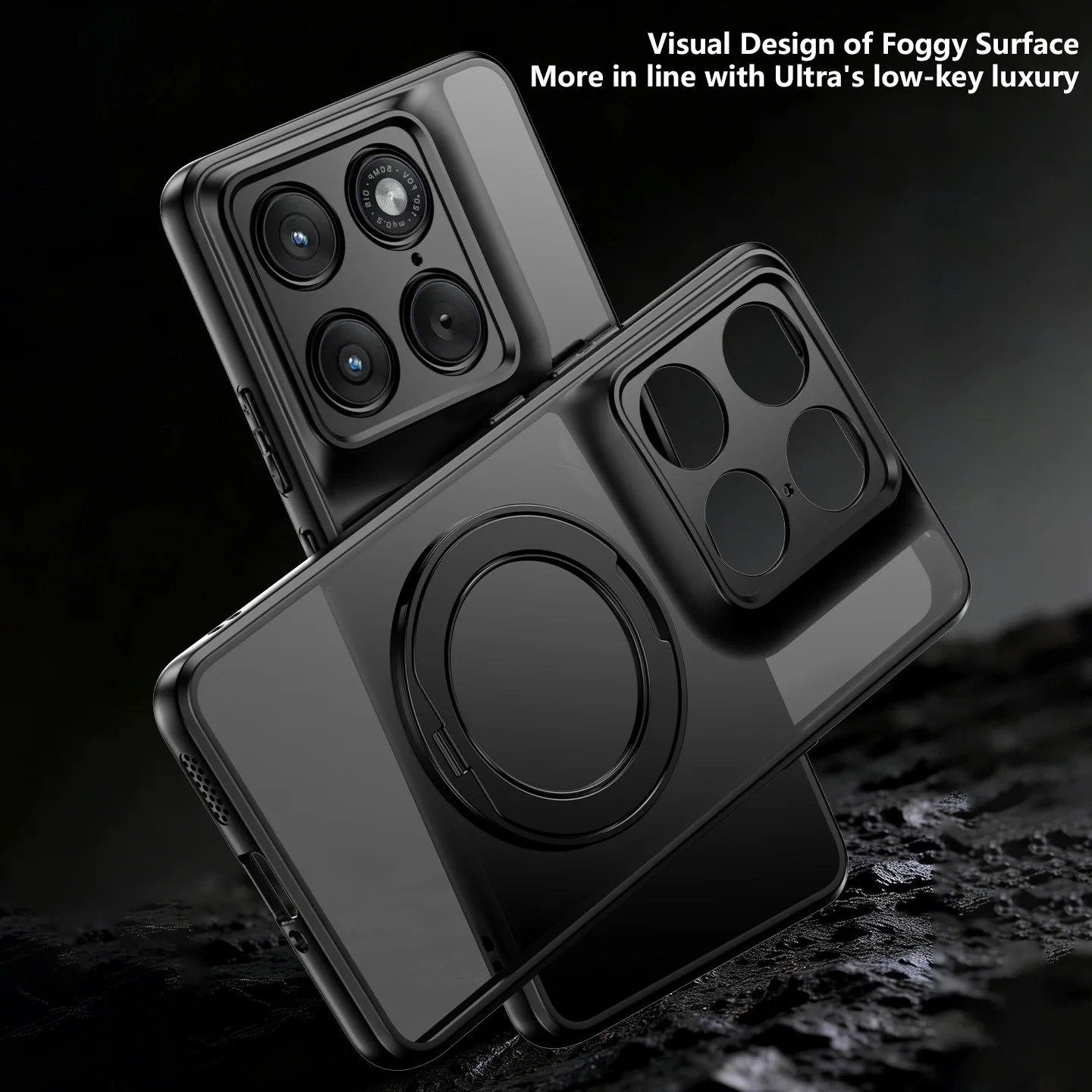 360-Degree Rotating Matte Case with Magnetic Shockproof Protection