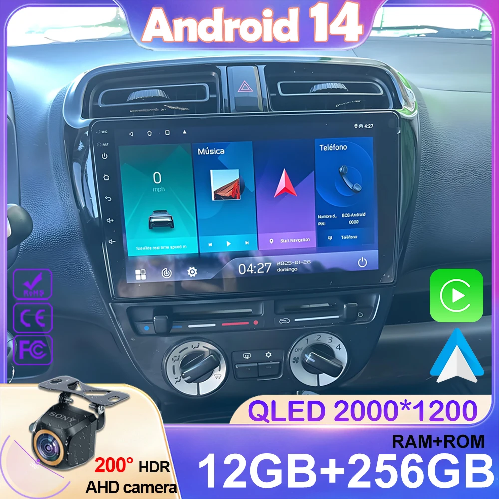 Android Auto Radio Player GPS Navigation Multimedia No 2din DVD For Mitsubishi Mirage 6 Attrage 2012 2013 2014 2015 car multimedia player car radio navigation multimedia accessories