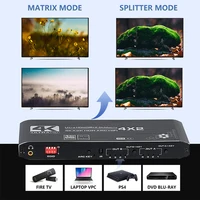 4K 60Hz HDMI Matrix 4x2 with Optical & 3.5mm Stereo Audio Out HDMI Matrix Switcher Splitter 4 In 2 Out Support ARC HDCP 2.2 EDID - Image 5