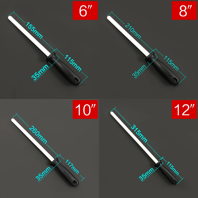 6 8 10 12 inch Sharpening Rod Ceramic Rod Knife Sharpener Honing Knife Sharpener for Knives Sharpening steel kitchen tools knife