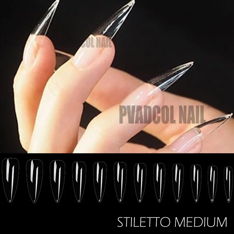 240pcs Gelly Tips Soft Gel Nail Extension Tips Full Cover Pre-shaped Sculpted Long Coffin Stiletto False Tip Quick Building Mold