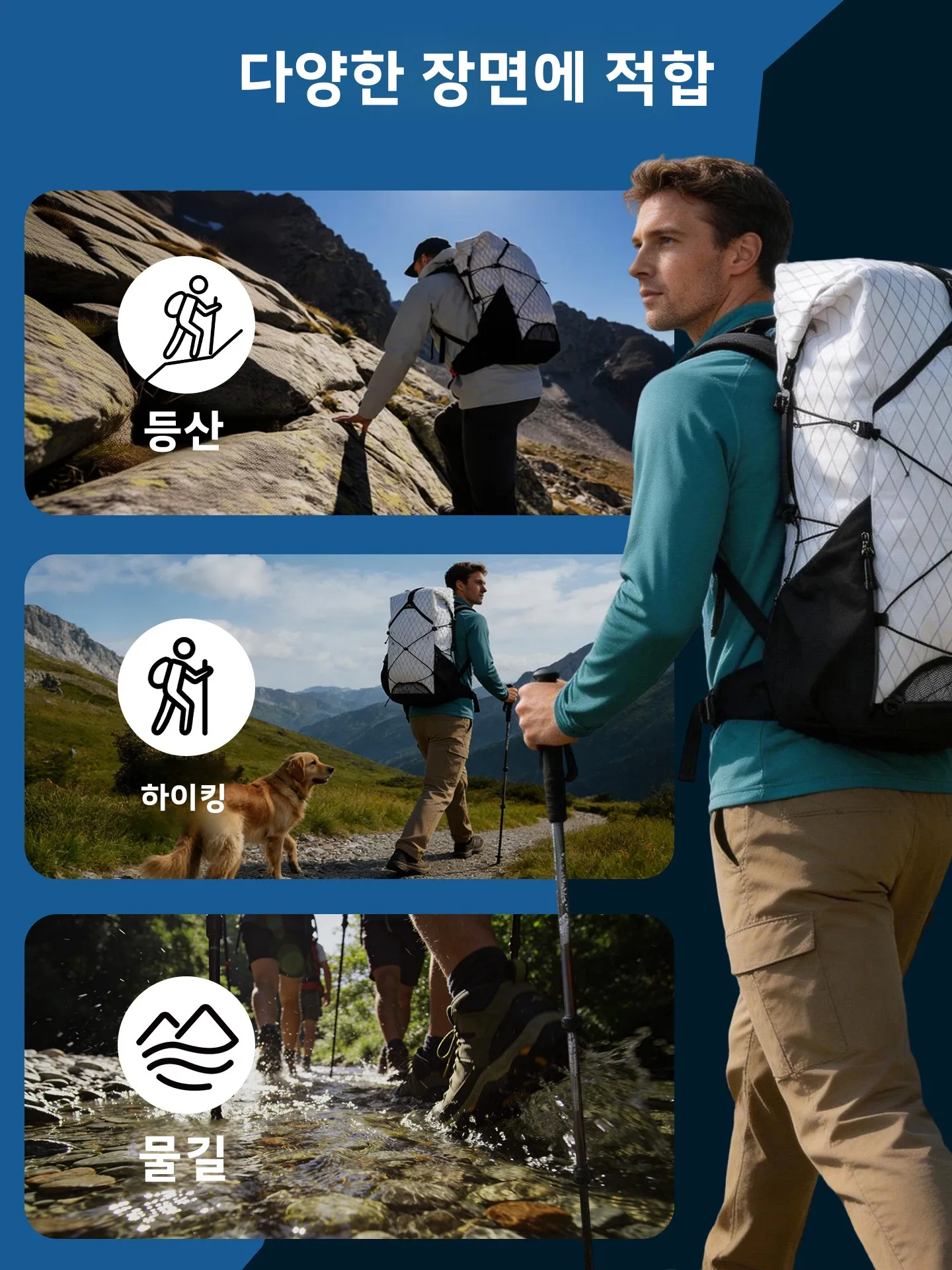 야외 전문 경량 등산 가방 대용량 여행 배낭 남녀 공용 하이킹 스포츠 가방 야외 장비