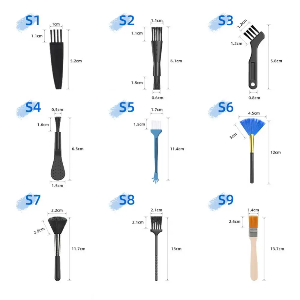 휴대용 소형 카메라 가정용 충전 포트, 자동차 노트북 PC 키보드 청소 브러시 세트, 틈새 먼지 도구 액세서리, 1  8 개