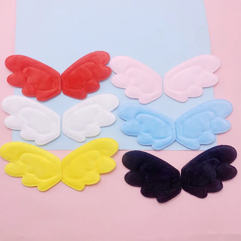 36Pcs 8*5CM Doppel Seite Filz Engel Flügel Gepolsterte Applikationen Für DIY Haar Clip Zubehör Kleidungsstück headwear Tasche Dekor Patches