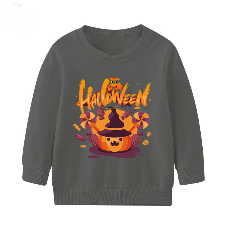 Autumn/winter New Horror Halloween Skull Hoodie Pure Cotton Printed Hoodie Hood Street Fashion Boys and Girls