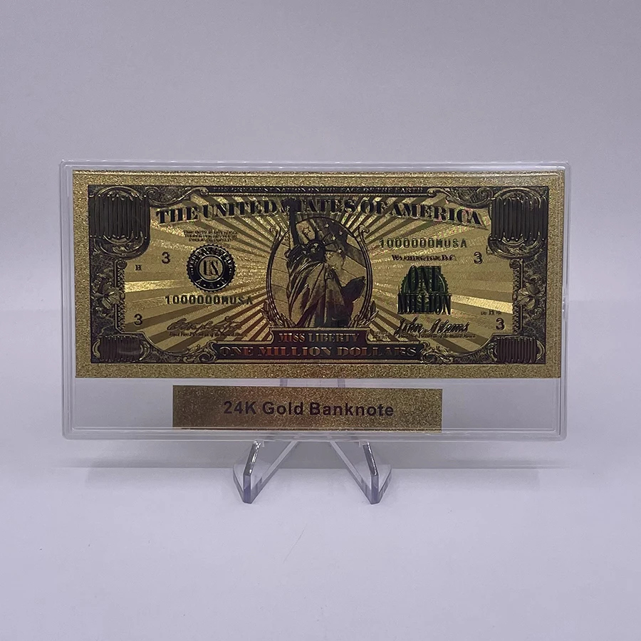 Valuta Banconota In Dollari Usa Un Milione E Miliardi Con Espositore Collezione Di Banconote In Oro Regalo Commerciale Europeo