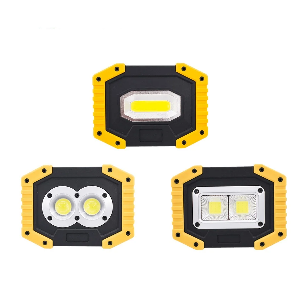 100W portable LED spotlight COB ultra bright LED working lamp USB rechargeable for outdoor camping lamp 18650 emergency