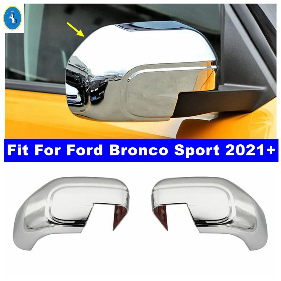 

Outer Side Door Rear View Rearview Mirror Decoration Cover Trim Fit For Ford Bronco Sport 2021 - 2023 Shiny Exterior Accessories