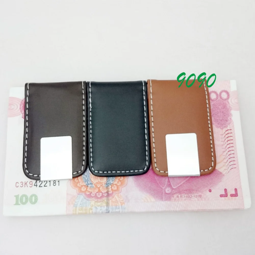 Compact Magnetic Leather Money Clip