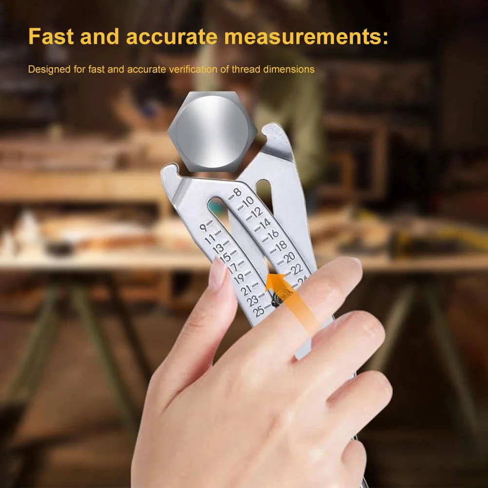 Bolt Size Finder Keychain Precise Nut and Bolt Thread Checker Bolt Size and Thread Identifier Gauge for Hand Measuring