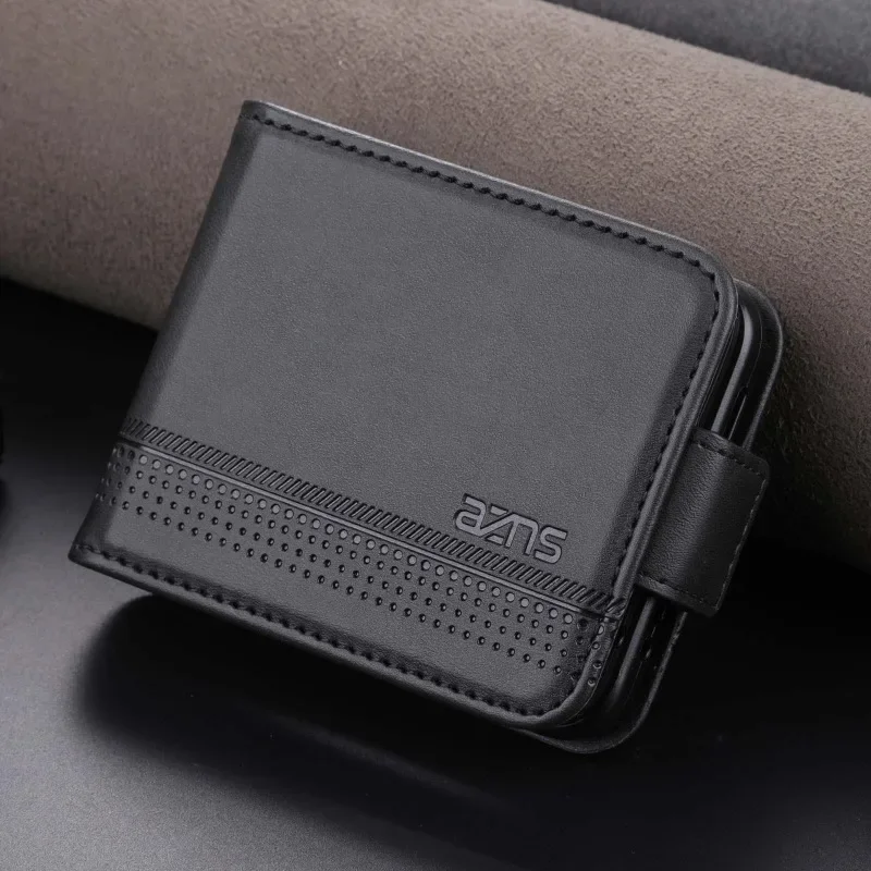 Leather Wallet Phone Case with Card Holder & Kickstand - Shockproof Back Cover