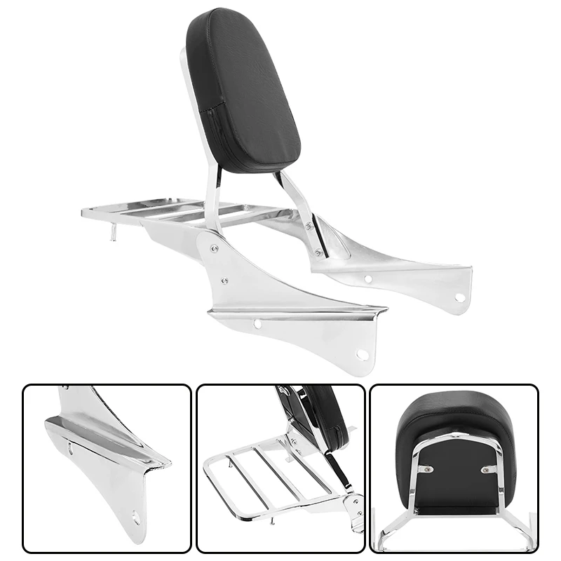 

Motorcycle Accessories For Honda Shadow Spirit VT 750DC 2001-2008 Passenger Backrest Sissy Bar With Luggage Rack Detachable