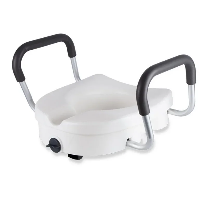 Elderly Toilet Booster Toilet Raised Seat Cushion, Disability Products Toilet Seat Assist with Stand Up Device with Armrest 5