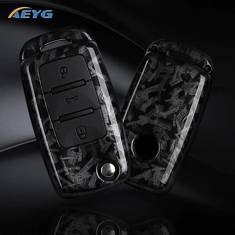 Premium Carbon Fiber Car Key Case Cover