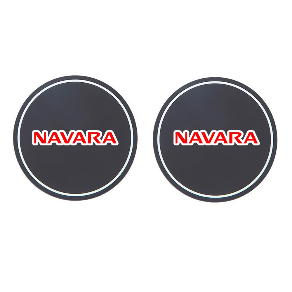 2 pcs Car Coaster Water Cup Bottle Holder Silica Gel Mat Storage Groove Protect Coaster for Nissan Navara NP300 D23 D40