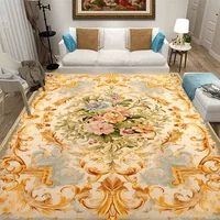 Luxury European Big Size Carpet Living Room Decoration Home Sofa Side Area Rug for Bedroom Non-slip Cloakroom Washable Floor Mat 2