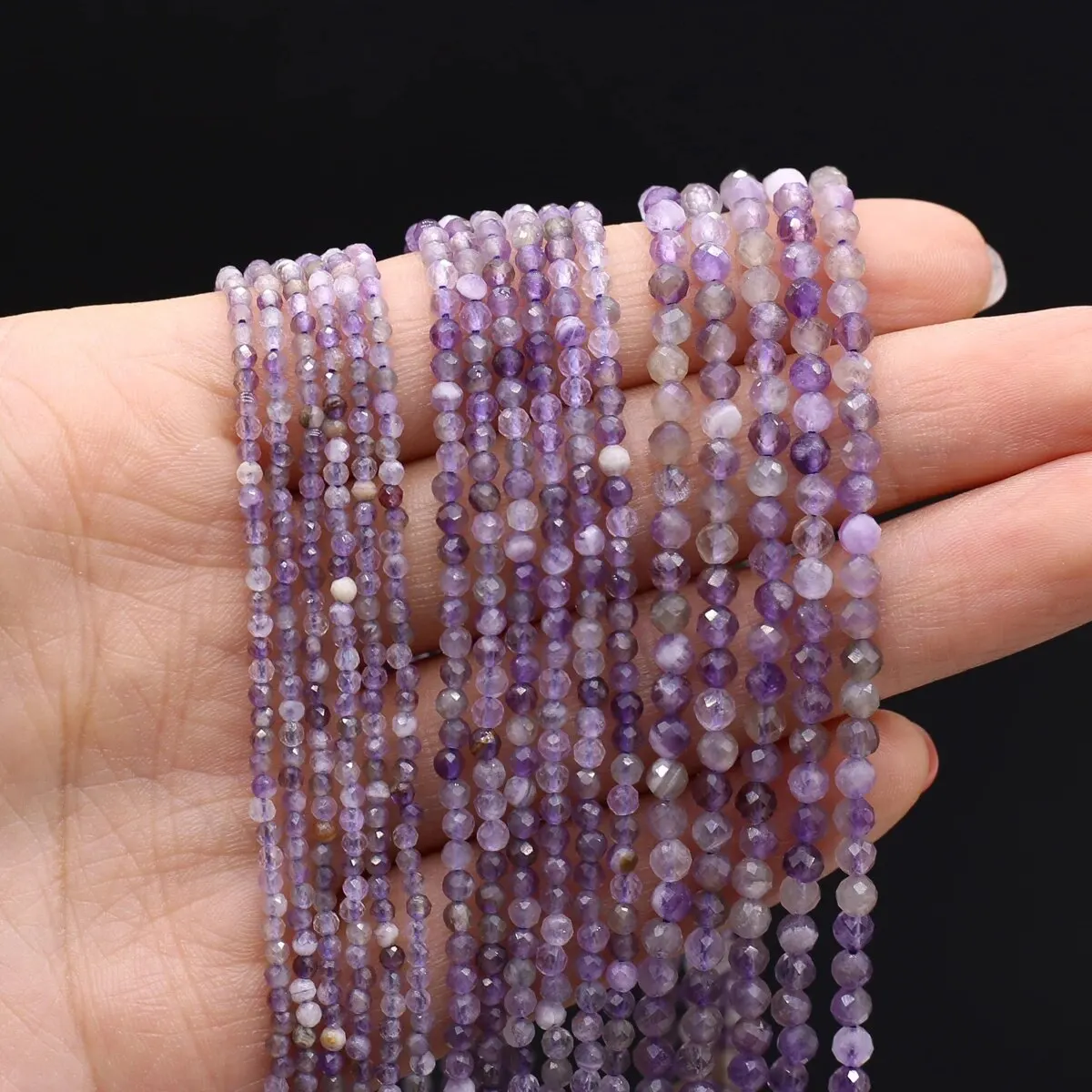 Natural Stone Beads 4mm Natural Stone Faceted Small Beads Amethysts Lapis Lazuli Quartz Beads for Jewelry Making DIY Necklace Bracelet Accessories